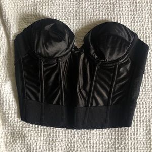 Vintage Black Silk Bustier